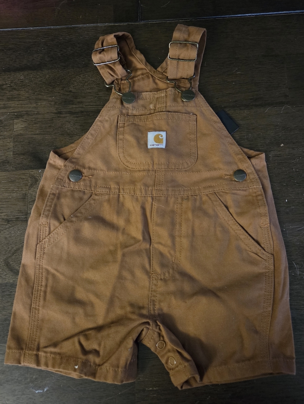 Carhartt Toddler Tan Shortalls with Front Pocket
